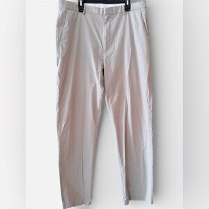 Calvin Klein Men's Cream Striped Dress Pants
